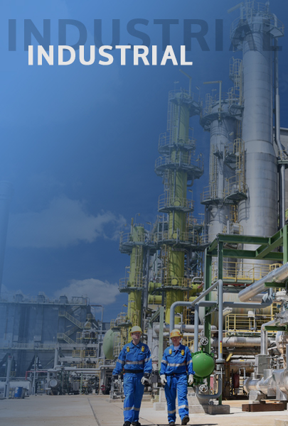 industrial worksite with workers