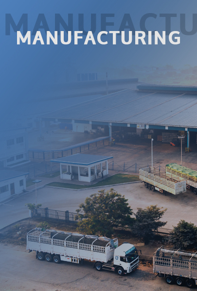 manufacturing facility with trucks